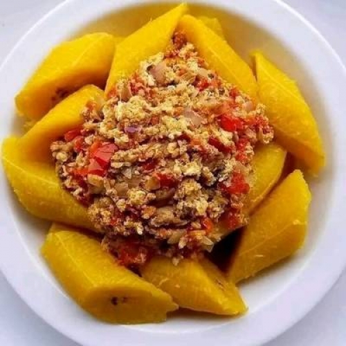 PLANTAIN: PLANTAIN & EGG SAUCE