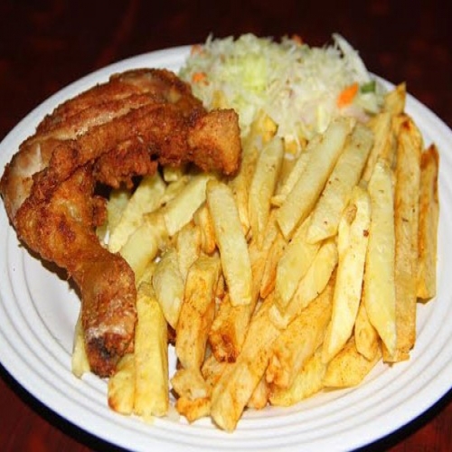 CHICKEN & CHIPS WITH COLESLAW